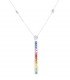 Collier Tige Arc en Ciel Or Gris