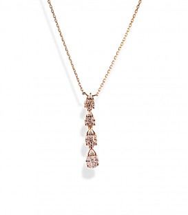 Collier pendentif 4 Poires Or Rose