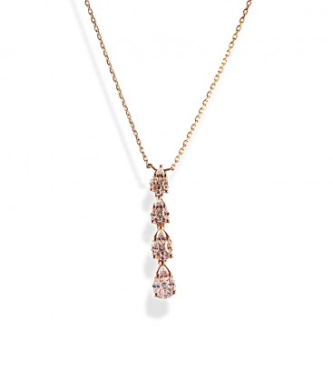 Collier pendentif 4 Poires Or Rose