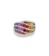 Bague multi Vagues Arc en Ciel Saphirs