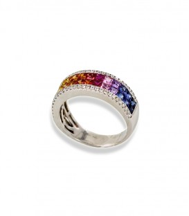 Bague Arc en Ciel Saphirs