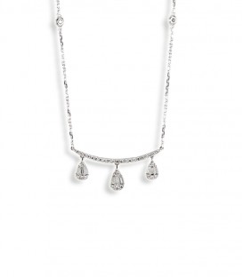 Collier triple poires diamants